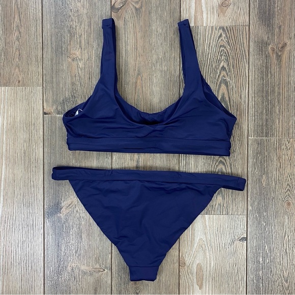 Andie Swim 2 Piece Bikini Swimsuit The Ventura Rib Top & Banded Cheeky Bottom - Picture 4 of 10